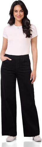 Rekucci Women’s Secret Figure Pull-On Wide Leg Jeans – Stretch Denim, Flattering Fit, All-Day Comfort in Saudi Arabia