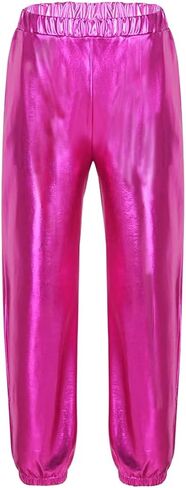 ZUYPSK Kids Unisex Girls Boys Shiny Metallic Dance Pants Hip Hop Jazz Street Cheerleading Stage Performance Trousers in Saudi Arabia