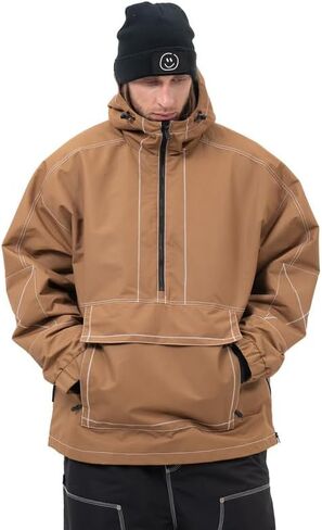 Snowshred Men's Baggy Snowboard Jacket Winter Waterproof Insulated Mountain Jacket with Hood for Winter Outdoor Sports in Kuwait