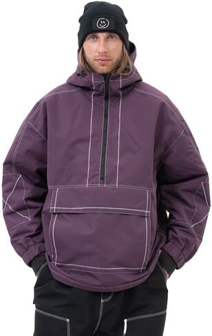 Snowshred Men's Baggy Snowboard Jacket Winter Waterproof Insulated Mountain Jacket with Hood for Winter Outdoor Sports in Kuwait