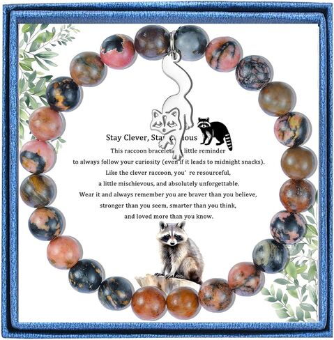 LIUANAN الراكون سحر سوار للنساء بيكاسو جاسبر روح الحيوان المجوهرات القدرة على التكيف حماية الإبداع هدية لأمها الجدة ابنة ابنة أخت عيد ميلاد in Kuwait