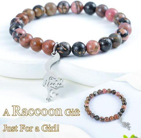 LIUANAN الراكون سحر سوار للنساء بيكاسو جاسبر روح الحيوان المجوهرات القدرة على التكيف حماية الإبداع هدية لأمها الجدة ابنة ابنة أخت عيد ميلاد in Kuwait