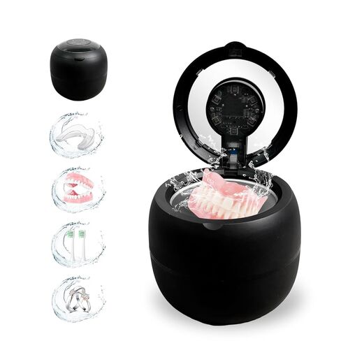 Westdeer Ultrasonic Cleaner,Westdeer 45kHz,UV Cleaning,for Dentures,Watch Bands,Toothbrush Heads,Pacifiers,Jewelry Rings,4 Modes,210ml Capacity,Travel (Black) Discount、Sale、Deal in Saudi Arabia