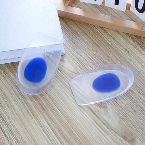 Silicone Plantar Fasciitis Insoles, 2 Pack Self-Adhesive Soft Heel Cups for Heel Pain Relief, Gel Insoles for Women & Men(Blue,Size L Women 8-14 (Men 6.5-11) 39-46) in Saudi Arabia