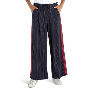 Liverpool Womens High-Rise Wide Leg Pleated Trouser with Side Stripe 30" Inseam in Kuwait