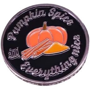Pumpkin Spice and Everything Nice Fall Halloween Thanksgiving Autumn New England Foliage 1" Enamel Pin Badge in Saudi Arabia