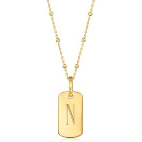 Pure Collection by Ross-Simons Italian 14kt Yellow Gold Personalized Tag Pendant Necklace in Kuwait