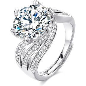 CLAIRETTE 14K Gold Plated Engagement Ring for Women, 5CT 8A Zircon Wedding Promise Adjustable Band Rings Idea Gift for Her Stunning Wedding Bands in Saudi Arabia