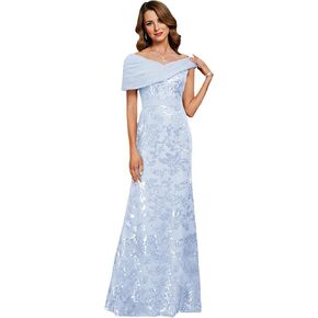 Mother of The Bride Off The Shoulder Dress for Wedding with Sequins Formal Grandmother Evening Long Gown 2025 in Saudi Arabia