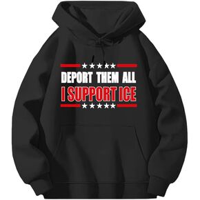 Nacilerto Deport Them All Illegals Hoodie,Polyester Fleece,Pullover Hooded Sweatshirt for Men. Black in Saudi Arabia
