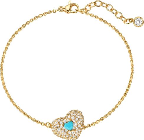 Fettero الذهب القلب أساور للنساء سحر سوار 14K مطلية بالذهب لذيذ سلسلة الحب القلب سوار مجوهرات هدية عيد الحب in Kuwait