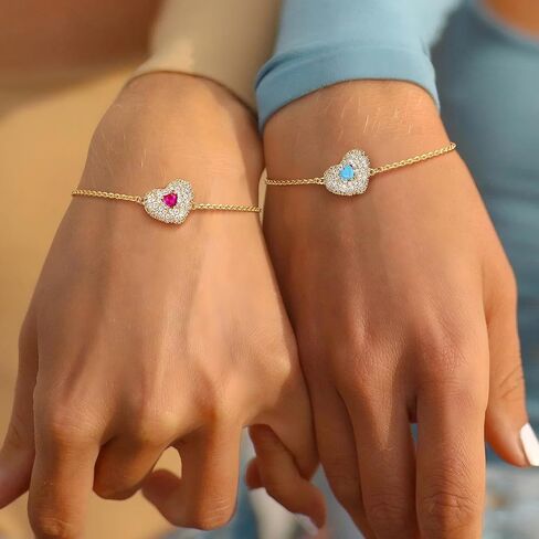 Fettero الذهب القلب أساور للنساء سحر سوار 14K مطلية بالذهب لذيذ سلسلة الحب القلب سوار مجوهرات هدية عيد الحب in Kuwait