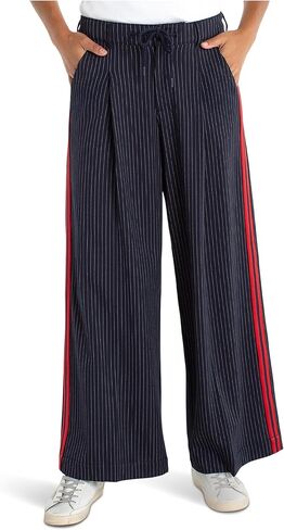 Liverpool Womens High-Rise Wide Leg Pleated Trouser with Side Stripe 30" Inseam in Kuwait