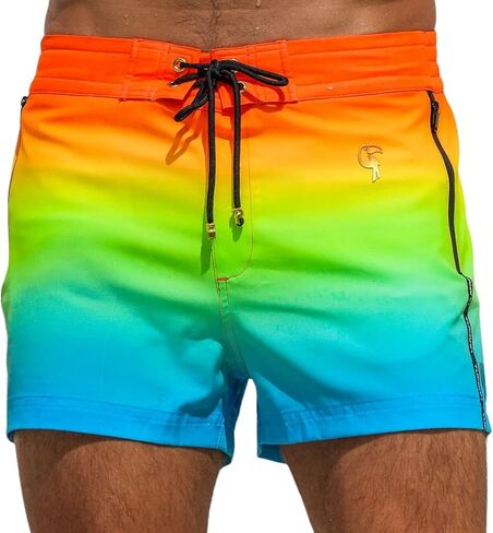 Tucann Men's Trunks 3" Compression Liner Quick Dry Zipper Pocket Chlorine Resistan 4 Way Stretch Faded Swim for Men in Kuwait