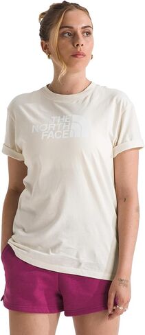 تي شيرت نسائي بأكمام قصيرة بنصف قبة من The North Face - تي شيرت برسومات الشعار الكلاسيكي، نسيج قطني ناعم in Kuwait
