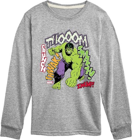 Marvel Hulk - Smash Crunch - Toddler and Youth Long Sleeve Graphic T-Shirt in Saudi Arabia