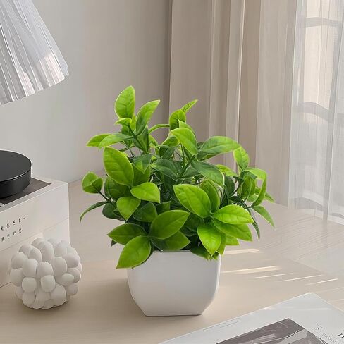 1 Pack Fake Plants Small Artificial Plants Indoor Greenery Potted for Home Decor Office Desk Table Room Farmhouse Bathroom Decor in Saudi Arabia