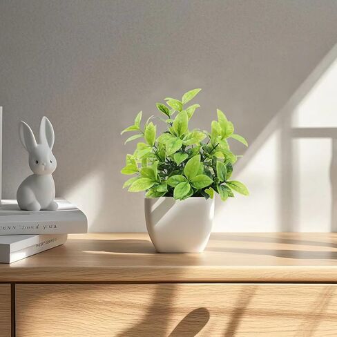 1 Pack Fake Plants Small Artificial Plants Indoor Greenery Potted for Home Decor Office Desk Table Room Farmhouse Bathroom Decor in Saudi Arabia