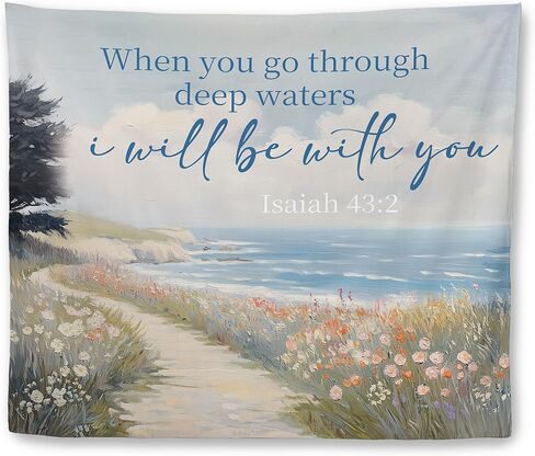 Mcehtle Abstract Daisy Floral Christian Tapestry, Bible Verse Wall Tapestries, Isaiah 40:8 Religious Scripture Wall Hanging Decor for Bedroom Living Room Home Office Church, 50x60 Inch in Saudi Arabia