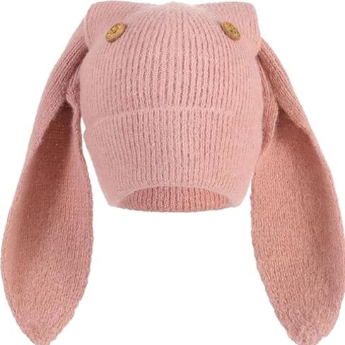 YEKEYI Funny Hat Rabbit Winter Cap Warm Skull Cap Ski Hat Knit Beanie Hats Cute Bunny Long Ears in Saudi Arabia