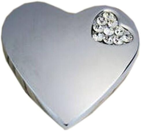 1.4 x 0.8 in. Beautiful Heart & Crystal Drawer Handles Pulls & Knobs Silver - Set of 3 in Saudi Arabia