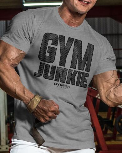 تي شيرت Gym Junkie Muscle للرجال قمصان رياضية للياقة البدنية وتمارين كمال الأجسام in Kuwait