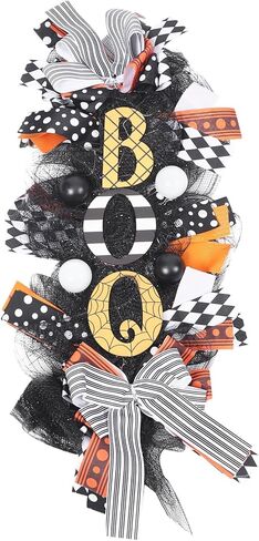 إكليل الهالوين للباب الأمامي، 19 بوصة إكليل لتزيين الهالوين - ديكور شرفة من الشاش مصنوع يدويًا مع قوس لمزرعة تفضل خدعة الدعائم العلاجية in Kuwait