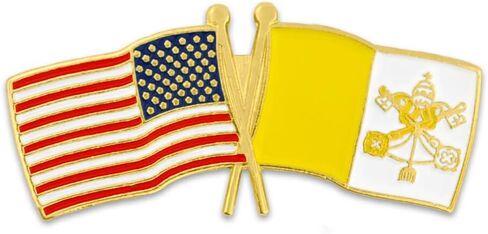 PinMart‘s USA and Vatican City Crossed Friendship Flag Enamel Lapel Pin - Country Flags Pins For Hats, Jackets, and Backpacks - 10 Pack in Saudi Arabia