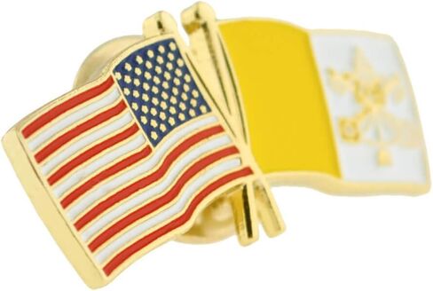 PinMart‘s USA and Vatican City Crossed Friendship Flag Enamel Lapel Pin - Country Flags Pins For Hats, Jackets, and Backpacks - 10 Pack in Saudi Arabia