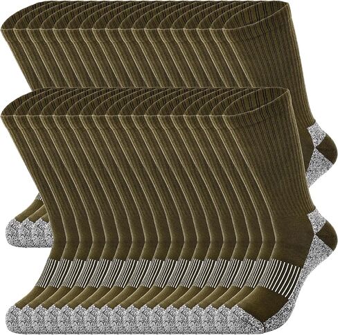 18 Pairs Men's Military Green Socks Ocp Socks Army Crew Cotton Sock for Soldiers Firefighters Police Outdoor Sports in Saudi Arabia