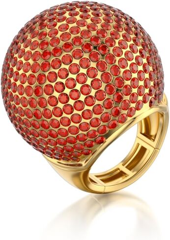 ZKBKJSPZJB Gold Snowball Rhinestone Cocktail Ring – Adjustable Stretch Sparkling Party Jewelry for Women, Elegant Costume Ring for Evening Wear, Wedding, Prom in Saudi Arabia