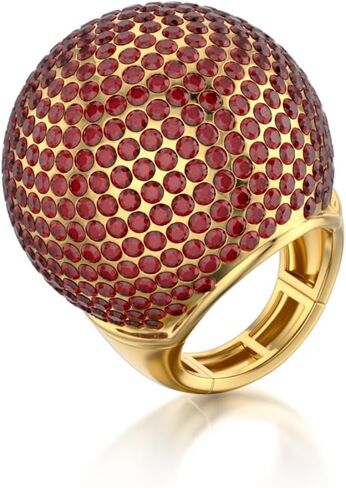 ZKBKJSPZJB Gold Snowball Rhinestone Cocktail Ring – Adjustable Stretch Sparkling Party Jewelry for Women, Elegant Costume Ring for Evening Wear, Wedding, Prom in Saudi Arabia