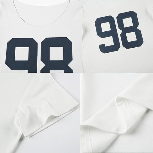 Women's Oversized Jersey Off Shoulder Shirt Crewneck Number Graphic T Shirt Y2k E-Girl Summer Going Out Tops in Saudi Arabia