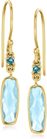Ross-Simons 3.30 ct. t.w. Sky and London Blue Topaz Drop Earrings in 18kt Gold Over Sterling in Saudi Arabia