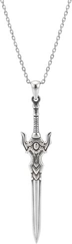 RACA Sterling Silver Warrior Sword Necklace, Monkey King Staff - Odins Spear - Mystic Sword - God of The Sea Poseidon Trident Pendant, Mythology Amulet, Jewelry Gift for Him in Saudi Arabia