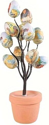 1pc Easter Egg Tree, Featuring 10 Colorful, Cute Chick Pattern Decoration, Plastic Egg DIY Decoration, and Easter Pendant in Saudi Arabia