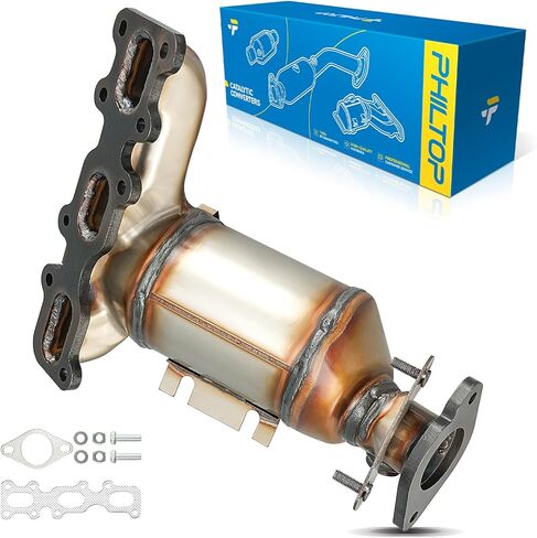 PHILTOP Front Right Catalytic Converter Compatible with 2004-2008 Maxima 3.5L, 2002-2006 Altima 3.5L, 2004-2006 Quest 3.5L - Replace# 16438, 641522, 40552 Direct-Fit Stainless Steel (EPA Compliant) in Saudi Arabia