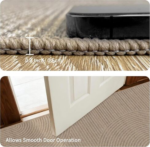 Arvenchy Easy Jute Rug 4x6: Indoor Outdoor Natural Boho Area Rugs for Living Room Patio Washable - Farmhouse Neutral Contemporary Carpet Mat for Entryway Bedroom Kitchen Backyard Sunroom Non Slip in Saudi Arabia