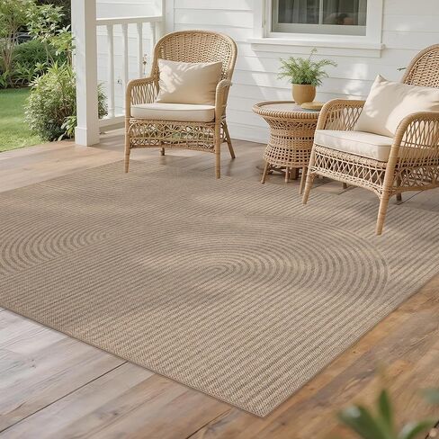 Arvenchy Easy Jute Rug 4x6: Indoor Outdoor Natural Boho Area Rugs for Living Room Patio Washable - Farmhouse Neutral Contemporary Carpet Mat for Entryway Bedroom Kitchen Backyard Sunroom Non Slip in Saudi Arabia
