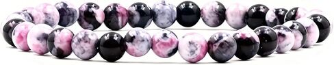 PZTIIY Natural Energy Healing Stone Charm Bracelet 8mm Natural Energy Healing Lava Rock Bracelet - Unisex in Saudi Arabia