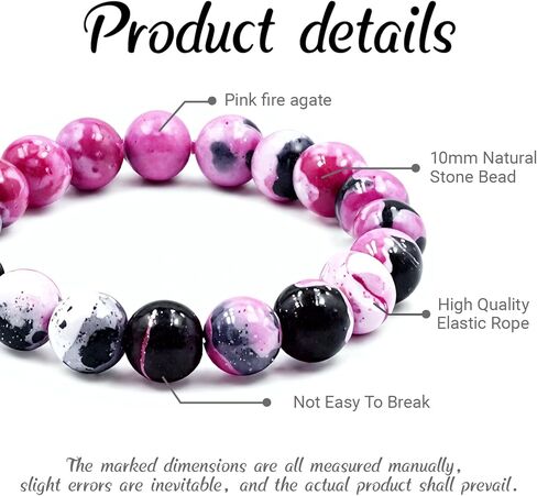 PZTIIY Natural Energy Healing Stone Charm Bracelet 8mm Natural Energy Healing Lava Rock Bracelet - Unisex in Saudi Arabia