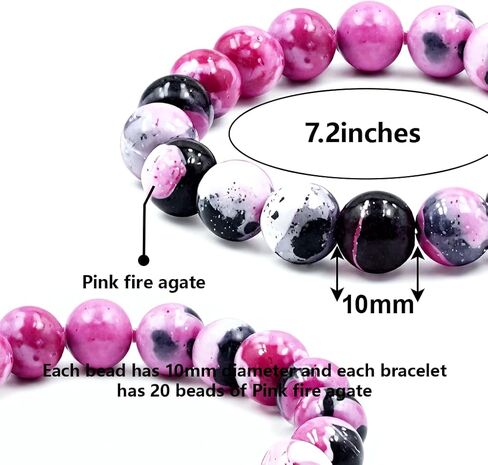 PZTIIY Natural Energy Healing Stone Charm Bracelet 8mm Natural Energy Healing Lava Rock Bracelet - Unisex in Saudi Arabia