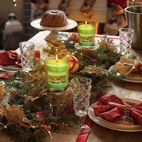 Conelist 2 Pcs 9 oz Bayberry Fir Candle, Christmas Scented Candle Glass Jar Essential Bayberry Oils and Beeswax Blend Green Glass Jar Candles for Christmas Holiday Winter Gifts Collection in Saudi Arabia