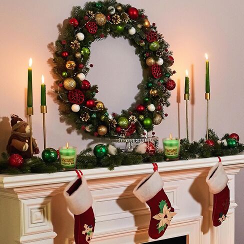 Conelist 2 Pcs 9 oz Bayberry Fir Candle, Christmas Scented Candle Glass Jar Essential Bayberry Oils and Beeswax Blend Green Glass Jar Candles for Christmas Holiday Winter Gifts Collection in Saudi Arabia
