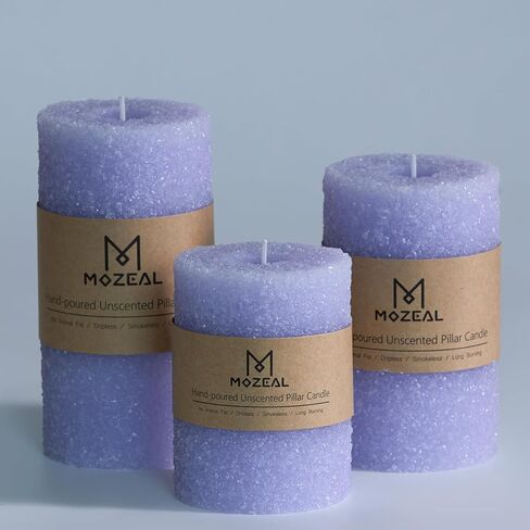 MOZEAL Hand-Poured Granular Texture Decorative Gold Pillar Candles Set of 3 (3"x4", 5", 6"), Approx 300 Hours Burn Time Dripless, Unscented, Smokeless, for Glamorous Events & Christmas Party Decor in Saudi Arabia