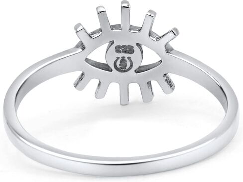 OMRANII Evil Eye Thumb Ring Fashion Oxidized Lab Created Opal Solid 925 Sterling Silver in Saudi Arabia