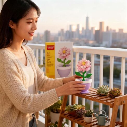 Bubbles Mini Artificial Flower Bonsai DIY Potted Plant,Artificial Particle Flower Botanical(Pink) in Saudi Arabia