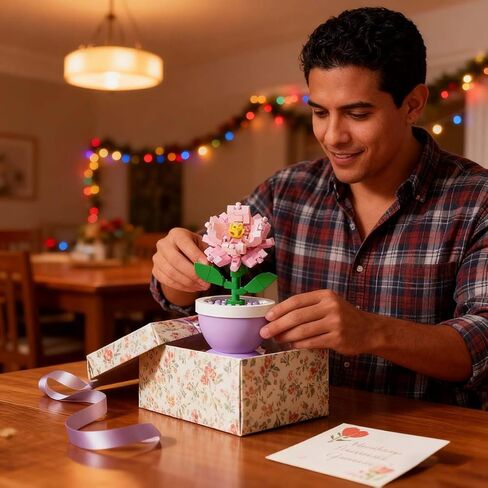 Bubbles Mini Artificial Flower Bonsai DIY Potted Plant,Artificial Particle Flower Botanical(Pink) in Saudi Arabia