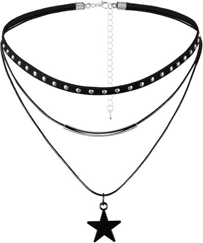 JAZTAKU Gothic Black Star Choker for Women, Rhinestone Cross Black Velvet Necklace, Vintage Jewelry for Women Girls in Saudi Arabia