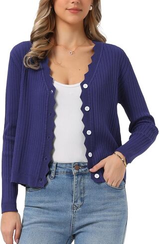 Allegra K Women's Lightweight Cardigan Open Front Casual Long Sleeve Button Down Knit Summer Fall Cardigans 2025 in Saudi Arabia